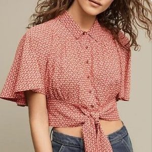 Anthropologie Maeve Canna Midi Blouse & Wide Pant